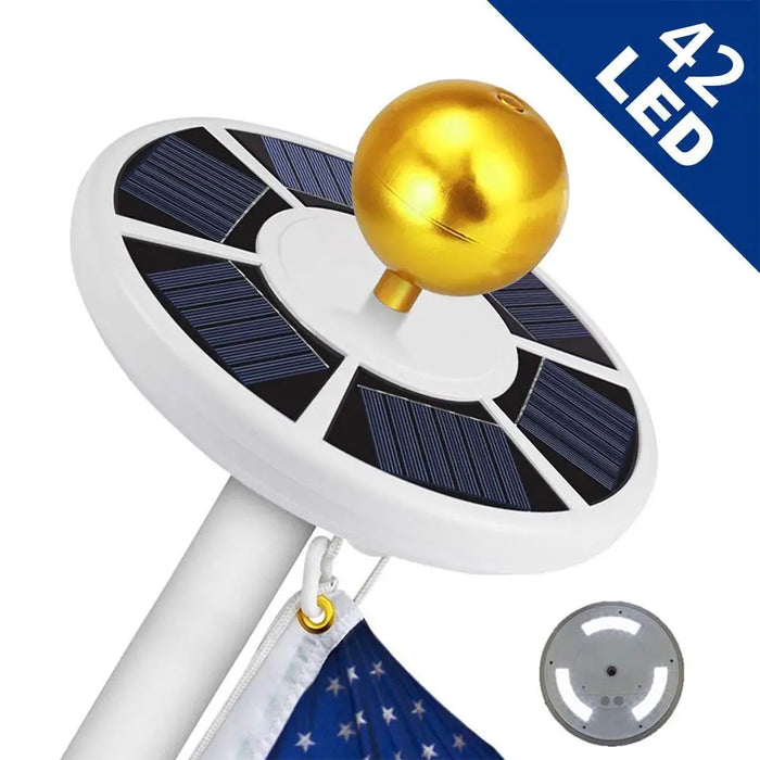 Solar Powered Flag Pole Light Emergency Ultra Bright Full Coverage Flagpole Downlight Adjustable Brightness Camping Outdoor 2020
