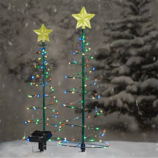Solar Christmas Tree Lights Festive Dress Up Scene Layout Outdoor Garden Windproof IP65 Star Lights Decorative Lights