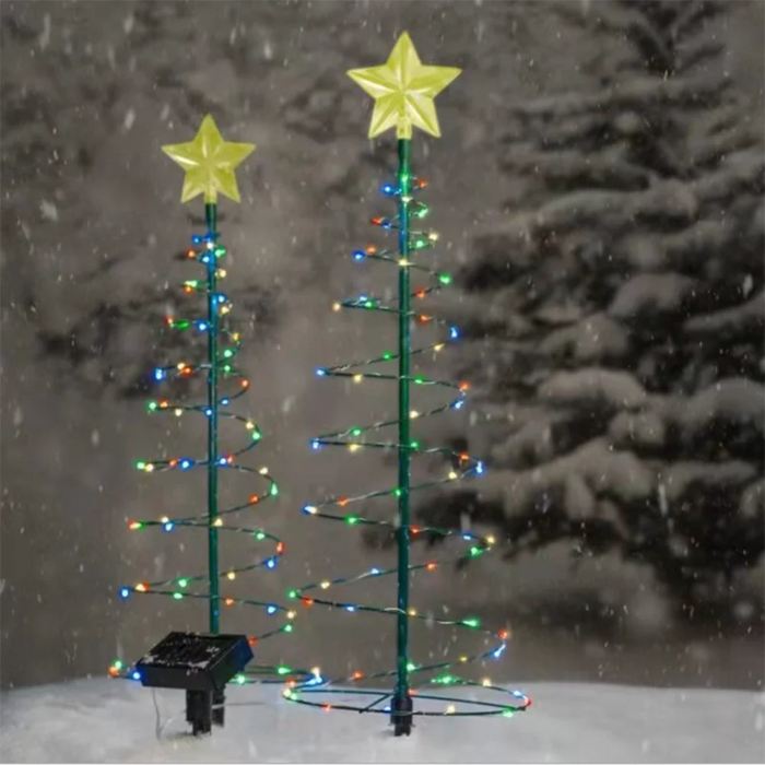 Solar Christmas Tree Lights Festive Dress Up Scene Layout Outdoor Garden Windproof IP65 Star Lights Decorative Lights