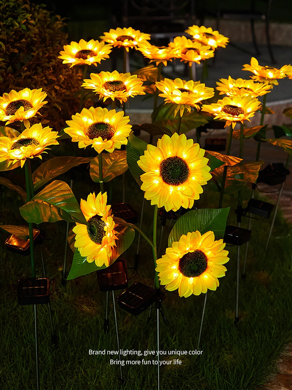 Solar Sunflowers Outside Garden Lawn Light IP65 Waterproof Solar Flowers Pathway Light for Patio Yard Wedding Holiday Decoration