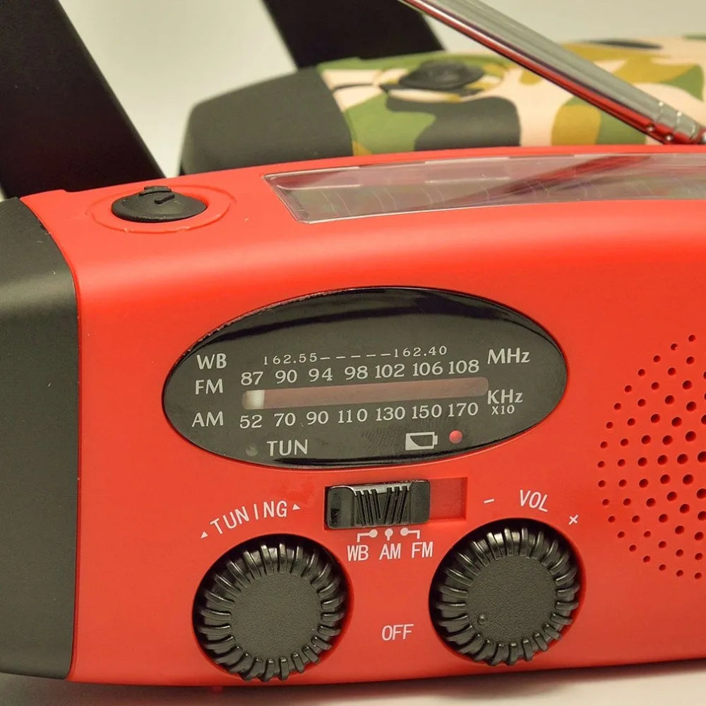 AM/FM/NOAA Emergency Weather Radio Hand Crank Solar Weather Radio Portable Power Bank with Solar Charging Battery