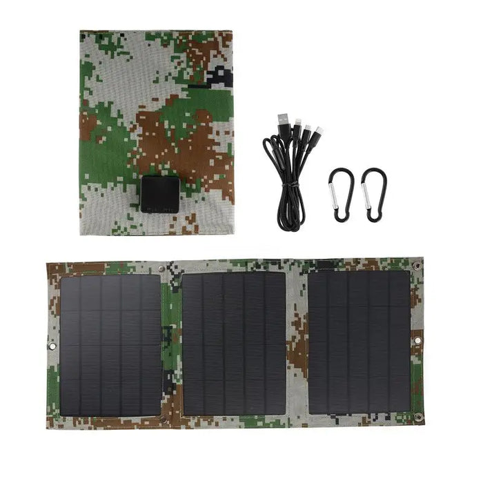 Foldable 5V 100W Dual USB Solar Panel Outdoor Waterproof Solar Panel Charger Mobile Power Battery Charger With 4 in 1 Cable