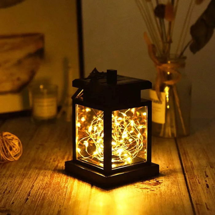 Solar Lantern Hanging Garden Light With LED String Lights Outdoor Candle Lantern Light Waterproof For Christmas Party Decoration