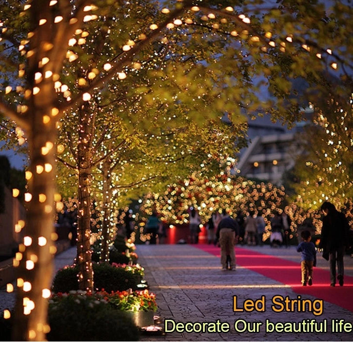 Outdoors Solar String Light 300LED 8 Modes Solar Lamp Waterproof for Gardens Wedding Party Valentines Christmas Tree Homes