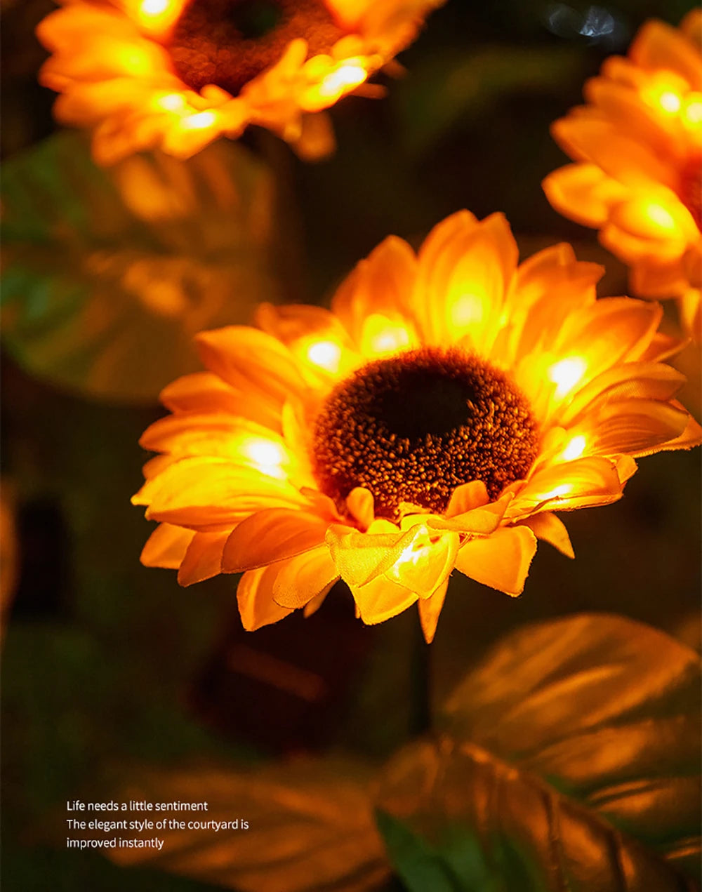Solar Sunflowers Outside Garden Lawn Light IP65 Waterproof Solar Flowers Pathway Light for Patio Yard Wedding Holiday Decoration