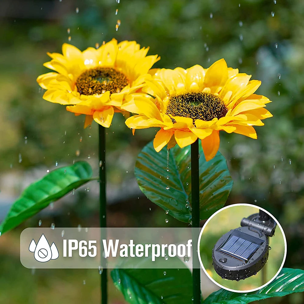 Solar Sunflowers Outside Garden Lawn Light IP65 Waterproof Solar Flowers Pathway Light for Patio Yard Wedding Holiday Decoration