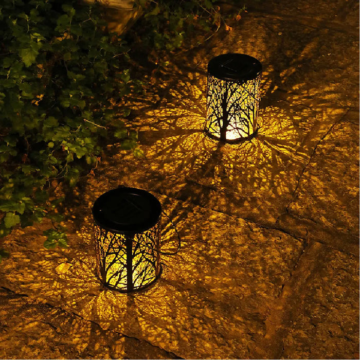 Solar LED Light Outdoor Hanging Lantern Garden with Handle Retro Metal Waterproof Patio Yard Pathway Decorative for Christmas