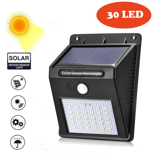 4 Pack 30 LEDs Security Solar Powered Light PIR Motion Sensor Light Path Wall Lamps Outdoor Garden Emergency Waterproof light