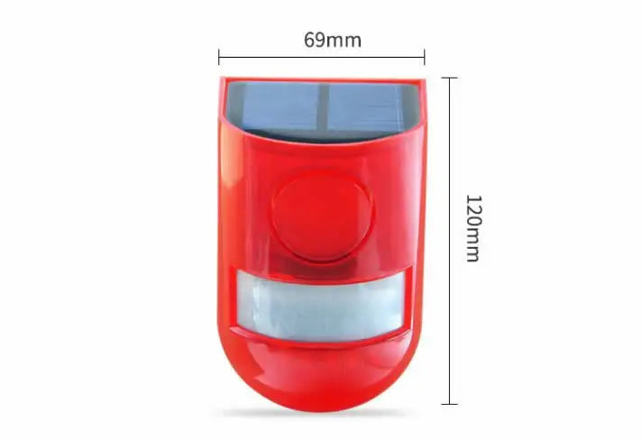 New Solar Infrared Motion Sensor Alarm With 110db Siren Strobe Light For Home Garden Carage Shed Carvan Security Alarm System