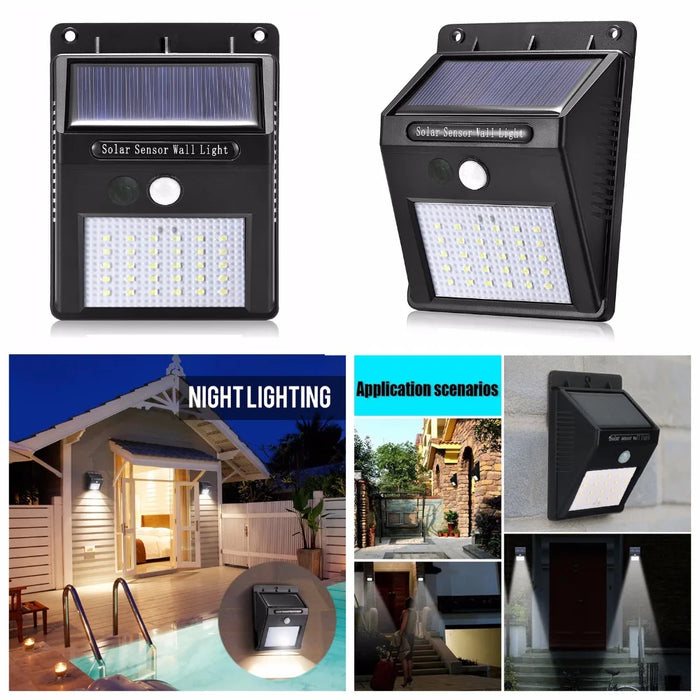 4 Pack 30 LEDs Security Solar Powered Light PIR Motion Sensor Light Path Wall Lamps Outdoor Garden Emergency Waterproof light