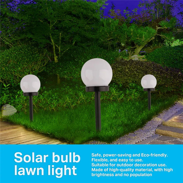Solar LED Garden Round Ball Bulb Light Outdoor Waterproof Landscape Villa Lawn Light Ground Plug Light Garden Decorative Lantern