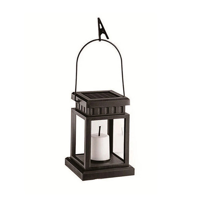 Retro Lantern Candle Twinkle Light Solar Powered Lamp Waterproof Outdoor Garden Decoration Light Warm Flame Flashing Tea Light