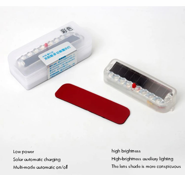 Solar LED Car Burglar Alarm Emergency Safety Warning Light Vibration Light Sensor Motorcycle Anti-collision Flashing Light