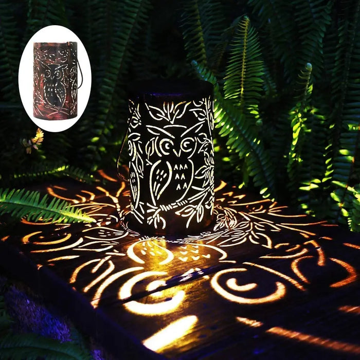 Solar LED Light Outdoor Hanging Lantern Garden with Handle Retro Metal Waterproof Patio Yard Pathway Decorative for Christmas