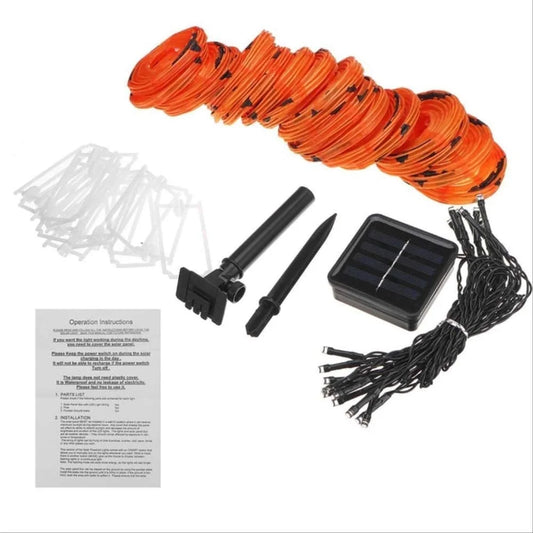 10/20/30 LEDs Solar Halloween Pumpkin String Lights Waterproof Outdoor Decor Fairy Lights Christmas Orange Pumpkin Lantern Lamp