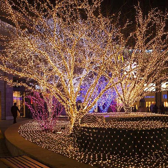 Outdoors Solar String Light 300LED 8 Modes Solar Lamp Waterproof for Gardens Wedding Party Valentines Christmas Tree Homes