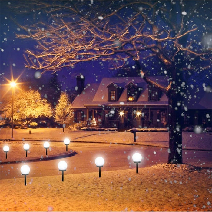 Solar LED Garden Round Ball Bulb Light Outdoor Waterproof Landscape Villa Lawn Light Ground Plug Light Garden Decorative Lantern
