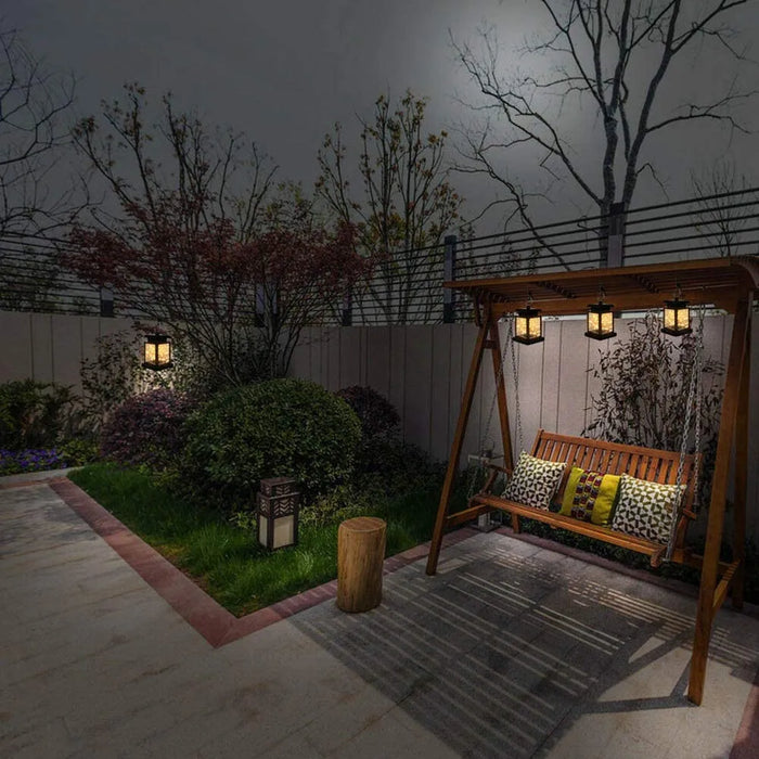 Solar Lantern Hanging Garden Light With LED String Lights Outdoor Candle Lantern Light Waterproof For Christmas Party Decoration