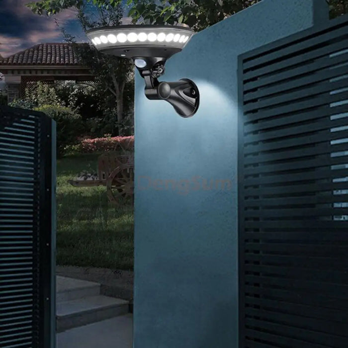 360 degree lighting PIR motion sensor round solar wall light Circular garden solar energy lamp 29LED bright outdoor street lamp