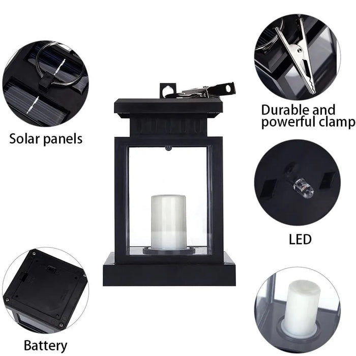 Solar Lantern Hanging Garden Light With LED String Lights Outdoor Candle Lantern Light Waterproof For Christmas Party Decoration