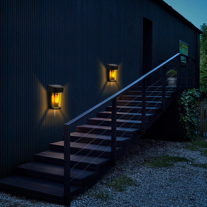 Solar Wall Lights Outdoor Porch Lights Fixture Solar Lantern Motion Sensor Waterproof Entryway Door Exterior Wall Lamp