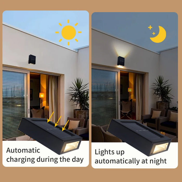 Solar Up and Down Spot Lights Outdoor Street Wall Light Waterproof Solar Lamp For Garden Street Balcony Yard Porch Decorative