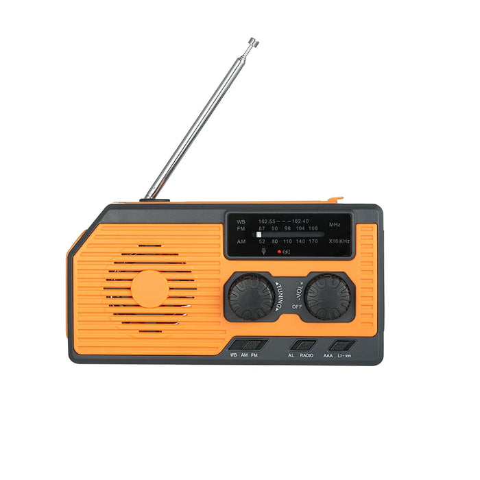 Solar Hand Crank Radio Portable Multifunctional Radio AM/FM/WB NOAA Weather Radio LED Flashlight Power Bank for Outdoor Camping