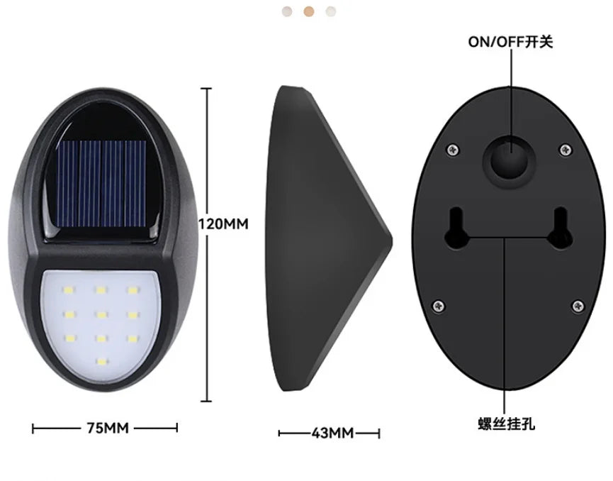 Solar wall lamp for home use no wiring waterproof step lamp villa wall staircase fence decoration courtyard lamp