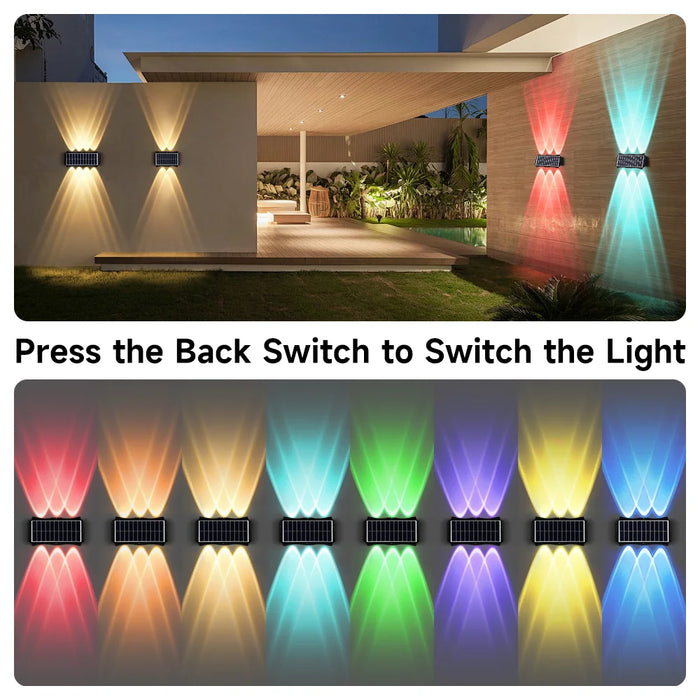 Solar LED Light, Outdoor Waterproof Wall Lamp, Streetlights Exterior Garden Decoration Yard Porch Walkway Solar Wall Light Home