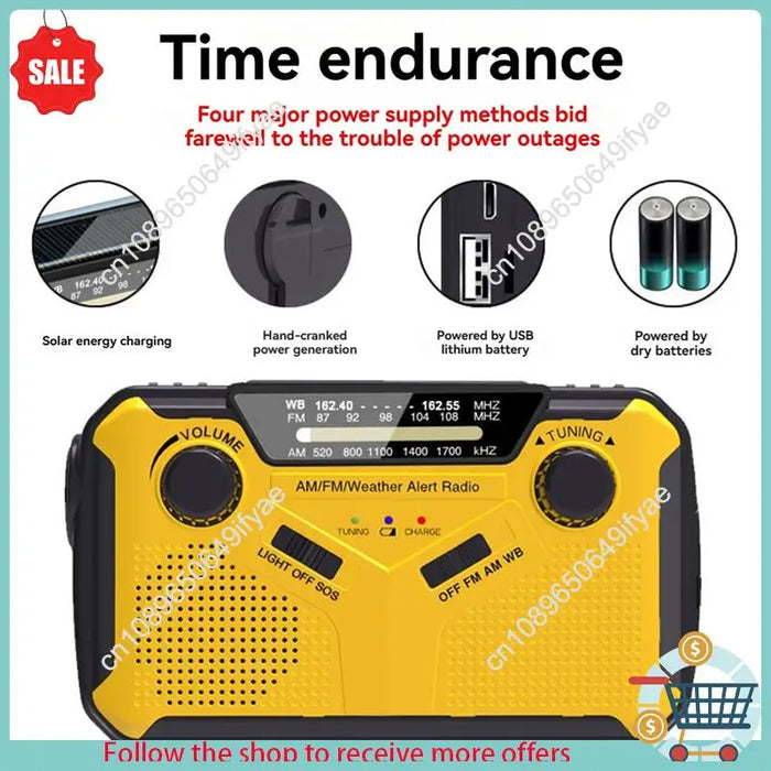 Y67A-SOS Alarm Emergency Radio AM/FM Portable Solar Solor Hand Crank USB Rechargeable Torch Reading Lamp For Emergencies