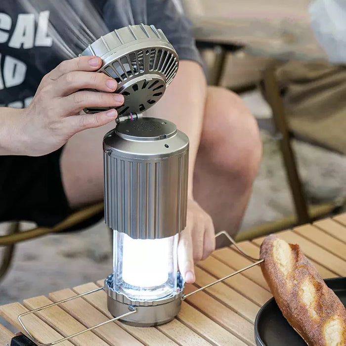 Solar Camping Fan With Lantern Collapsible Solar Powered USB Rechargeable Emergency Hanging Lights for Outdoor Camping Tent