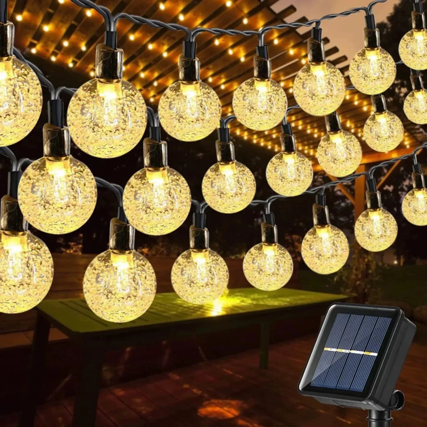 Solar Light String Festoon LED Bubble Ball Outdoor Fairy Solar Garland Lamp Wedding Party Holiday Balcony Christmas Decoration