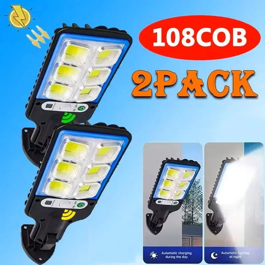 Solar Street Light Outdoor 3 Modes PIR Motion Sensor IP65 Waterproof Dusk To Dawn Suitable for Gardens Courtyards Lanes
