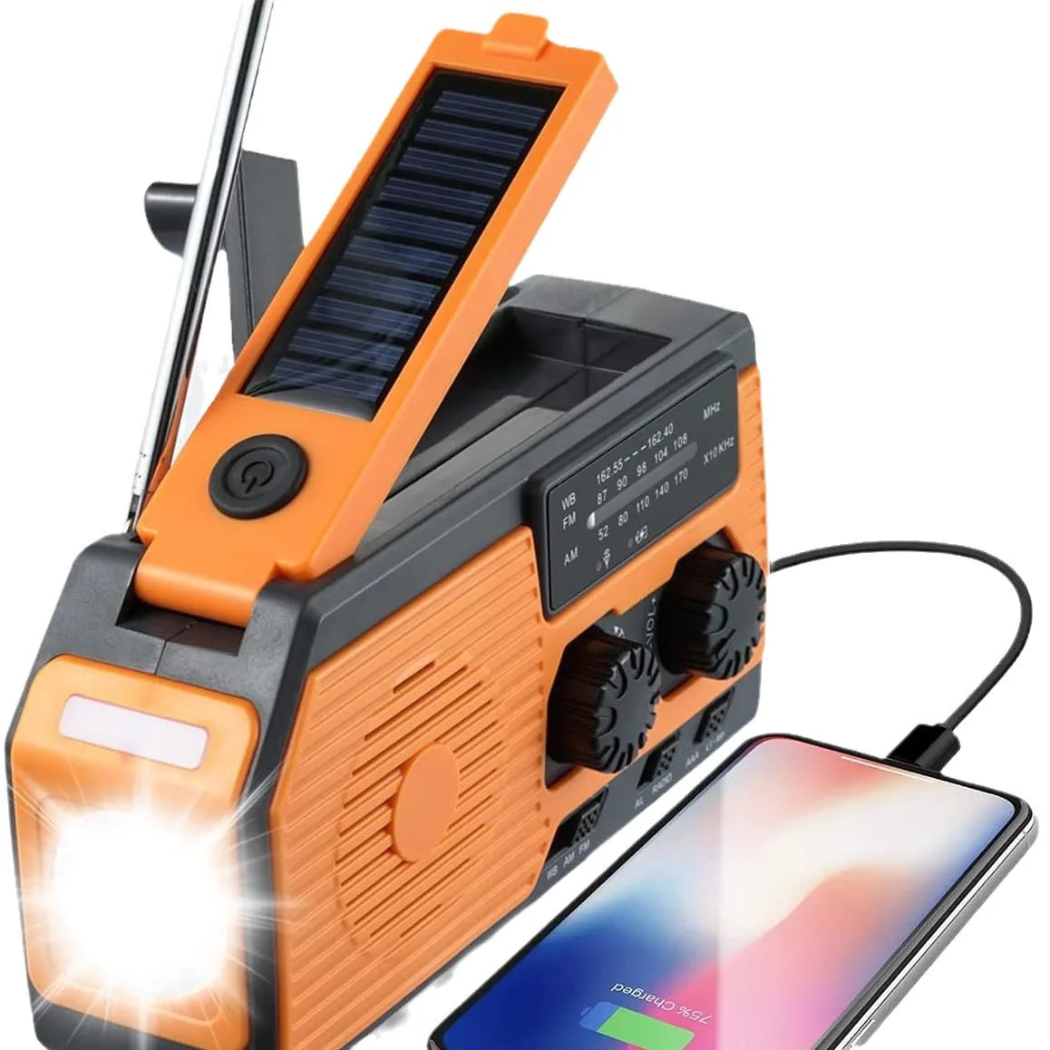Portable AM/FM/NOAA Weather Radio Emergency Radio Solar Hand Crank Dynamo Radio Flashlight SOS Alarm Power Bank Dropshipping