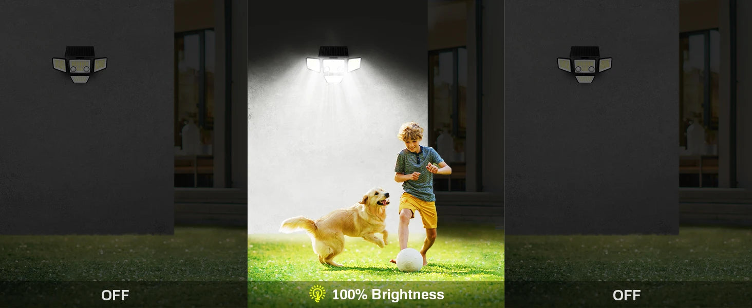Solar Outdoor Lights - 3000LM 188 LED Motion Sensor Lights Solar Flood Security Lights for Backyard Yard Patio