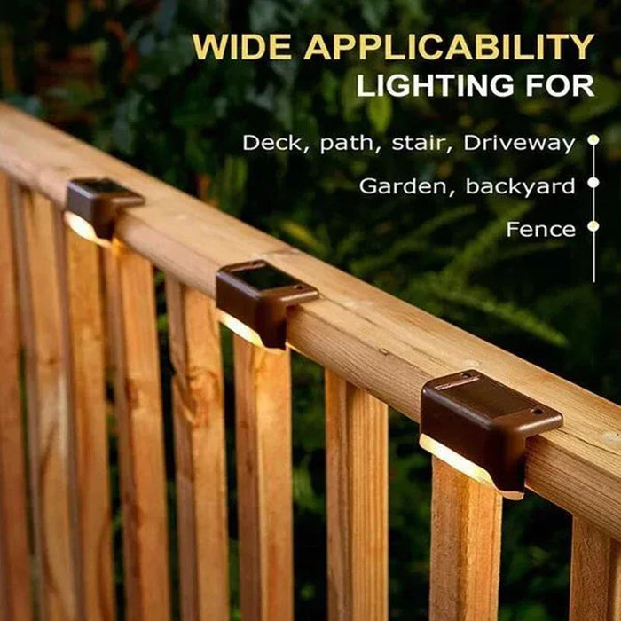 Solar Deck Lights 12 PacK Outdoor Step Lights Waterproof Led Solar Lamp for Railing Stairs Step Fence Yard Patio and Pathway