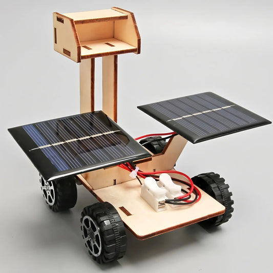 Solar Car Lunar Exploration Vehicle Children's Diy Hand-Assembled Model Diy 3d Wooden Puzzle Science And Education Toys