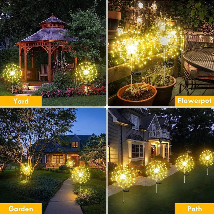 Garden Decoration Solar Light for Outdoors DIY Dandelion Solar Plug Garden Lighting Weatherproof Solar Fireworks Lamp Patio Lawn
