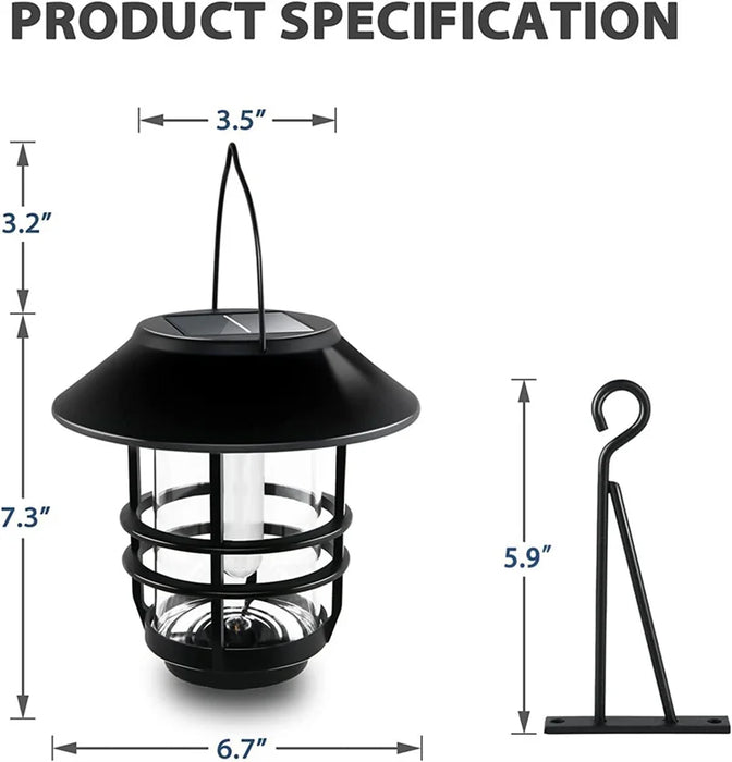 Solar Wall Lantern Outdoor, Flickering Flames Solar Sconce Lights Outdoor, Hanging Lamps Wall Mount for Front Porch, Patio