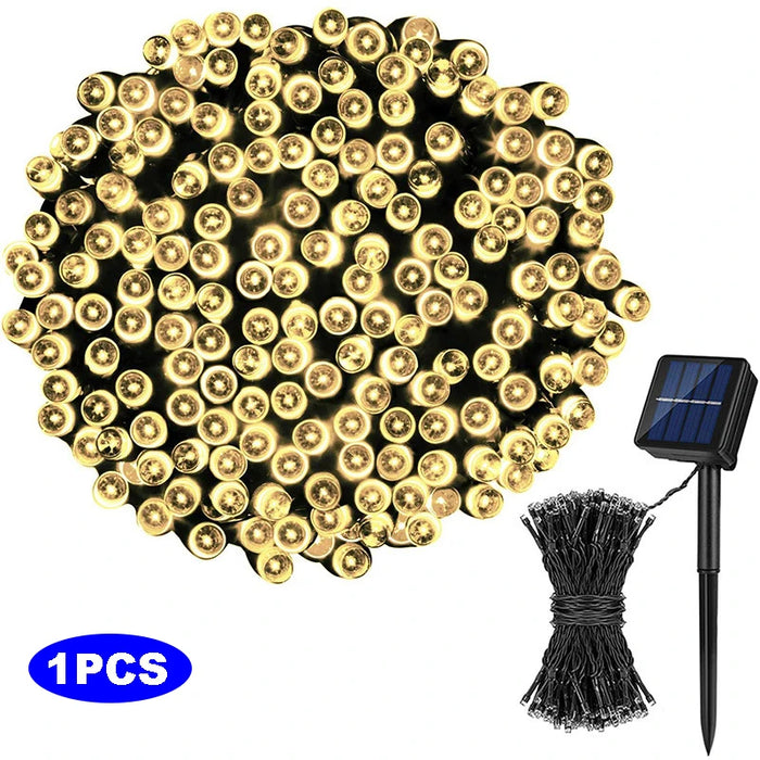 LED Solar Light String 8 Functions Outdoor Waterproof Lawn Starry Sky Christmas Garden Courtyard Decoration Atmosphere Lights