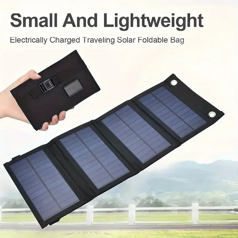 20W Foldable Solar Panel 5V USB Portable Battery Charger for Cell Phone Outdoor Waterproof Power Bank for Camping Accessories