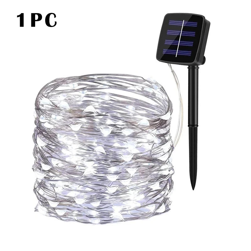 Solar String Fairy Light Ultra Long Outdoor Festoon LED Copper Waterproof Christmas Garland Decoration Garden Solar Lamp Decor
