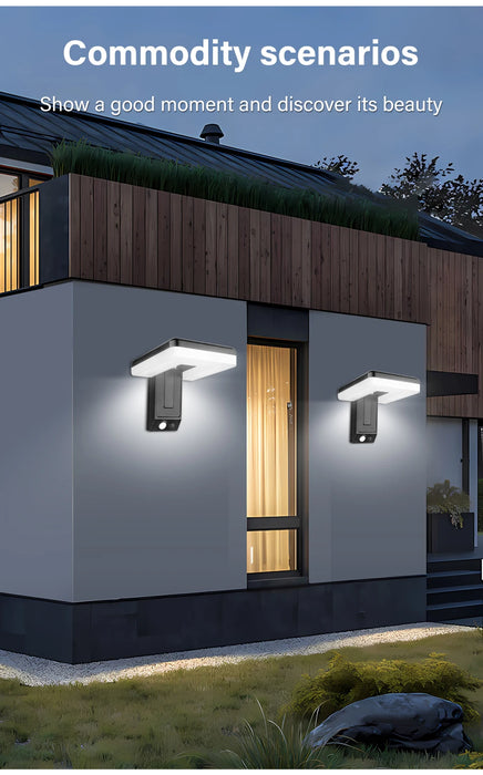 Solar Wall Lamp Outdoor Waterproof Street Lights Motion Sensor 3 Modes Solar Powered Sunlight Lamps Foldable for Garden Lighting