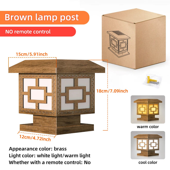 Outdoor Solar Stigma Post Cap Lights, Waterproof LED Bulb Included, Lawn Landscape Pillar Head Lamp for Garden, Patio, Pathway