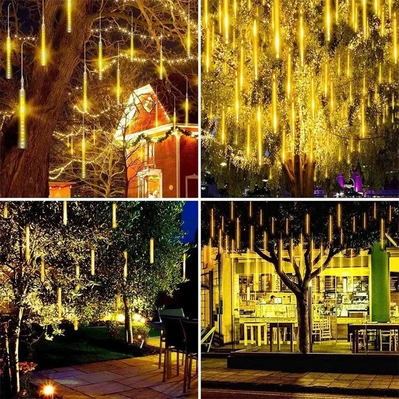 LED Meteor Shower String Light Christmas Wedding Party Solar Garland Lamp Summer Garden Decoration Festoon Solar Outdoor Lights