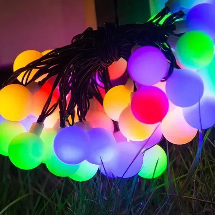 Christmas Decoration Garden Lights Outdoor LED Solar String Lights Round Ball Solar Globe Lights for Garden Patio Holiday Party
