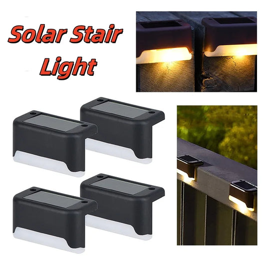 4Pack Solar Lamp Path Deck Outdoor Stair Light Garden LED Waterproof Balcony Lighting Solar Lamp for Garden Step Patio Fence New
