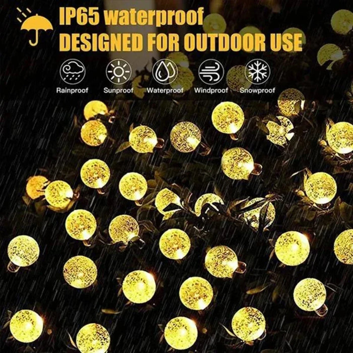 Solar Light String 200LED/100LED/20LED Solar Crystal Light String for Garden, Courtyard, Christmas Festival and Party Decoration