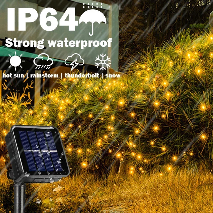 Christmas Decoration 300LED Solar String Lights Outdoor Waterproof Copper Wire Fairy Lights 8 Modes Suitable for Wedding Party