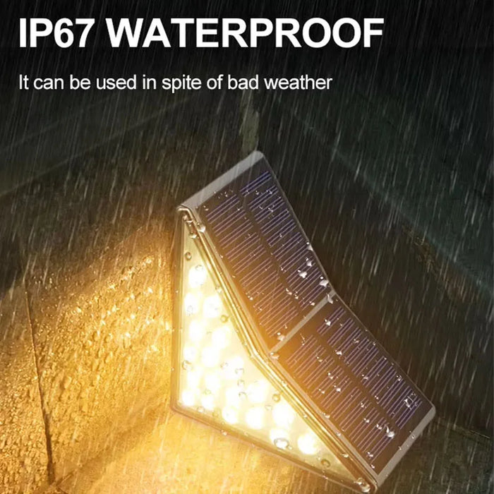 Solar Step Lights for Outside IP67 Waterproof Solar Stair Light Warm White Lighting Patio Garden Courtyard Door Sidewalk Decor